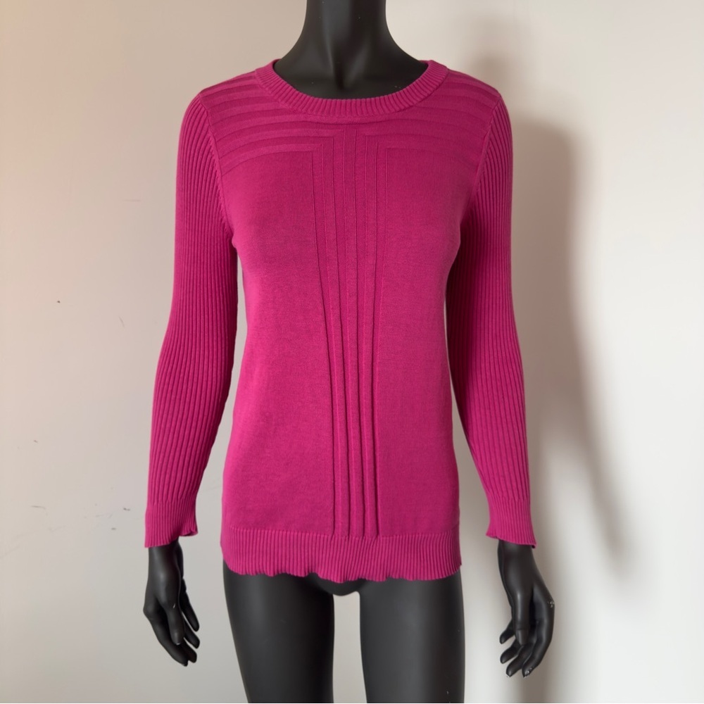 129. Marc by Marc Jacobs Cotton Silk Blend Fuchsia Knit Sweater | Size L